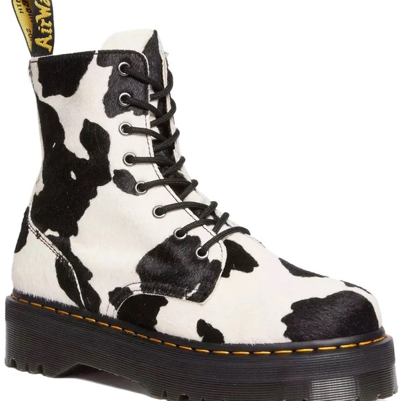 Doc Martens Jadon Hair-On Cow Print Platform Boots - Picture 5 of 11